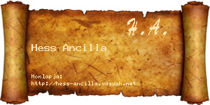 Hess Ancilla névjegykártya